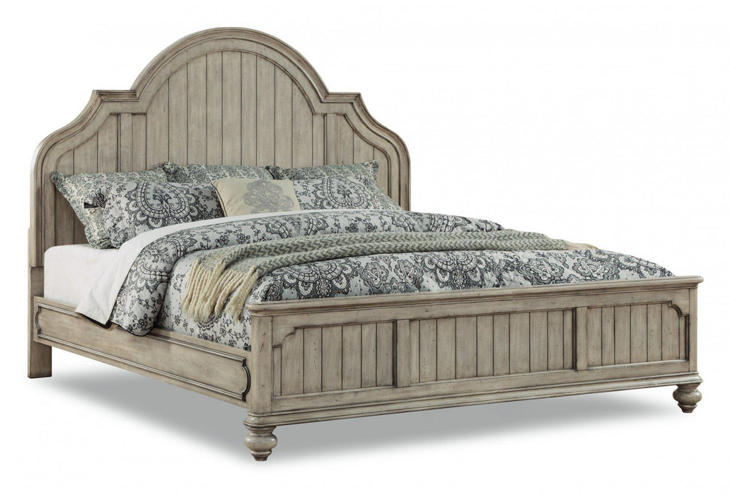 Flexsteel Wynwood Plymouth King Panel Bed in Whitewash Wood image