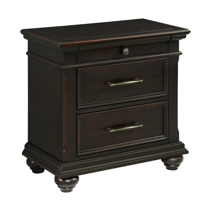 Slater 3-Drawer Nightstand with USB Ports in Black image